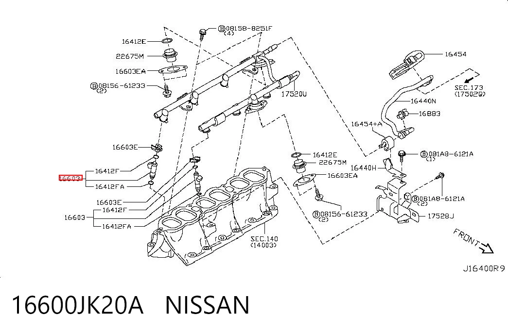 Injetor de injeção de combustível para Infiniti G35  V36