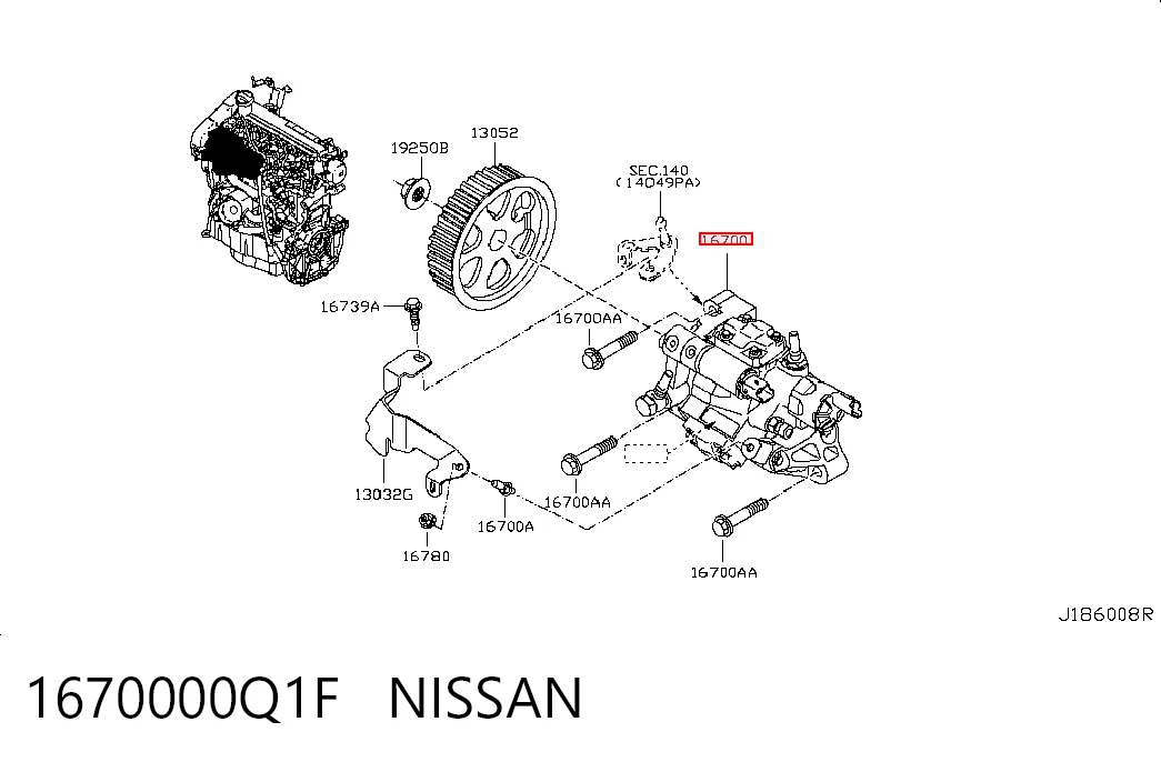 Bomba de combustível de pressão alta Nissan JUKE JPN F15