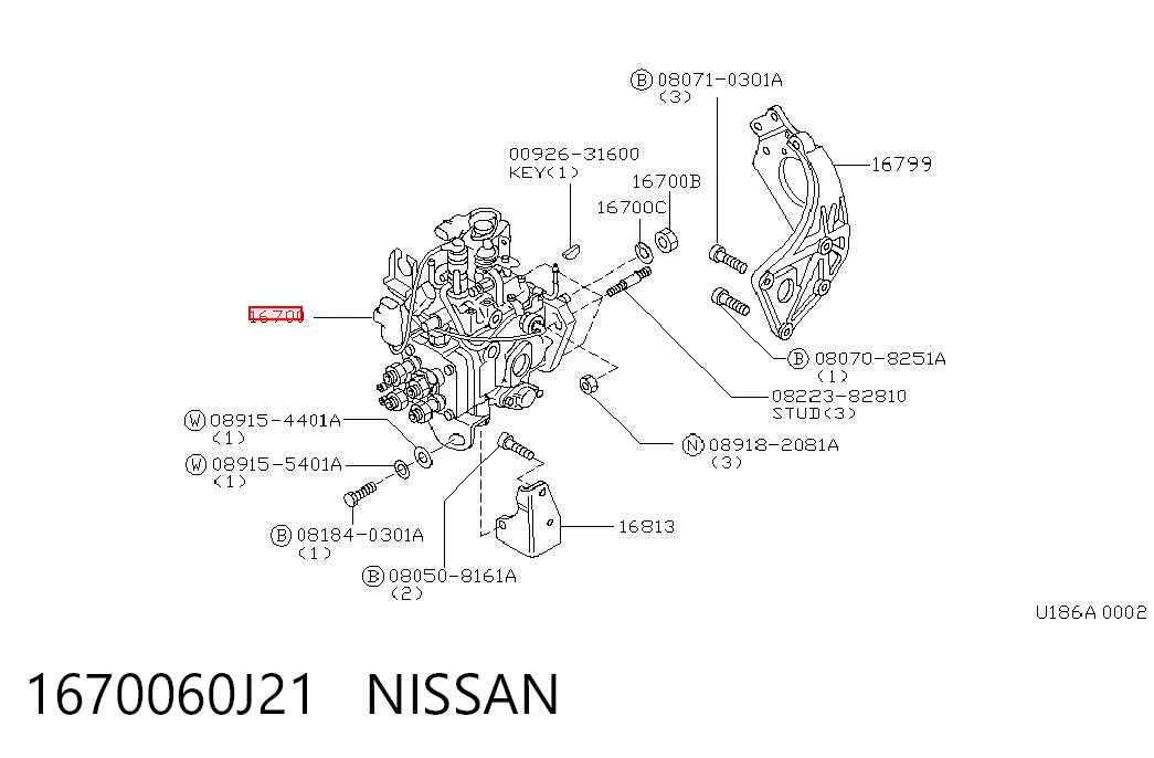 Bomba de combustível de pressão alta para Nissan Primera  P10