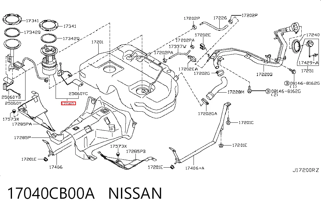 Bomba de combustível elétrica submersível para Nissan Murano Z50