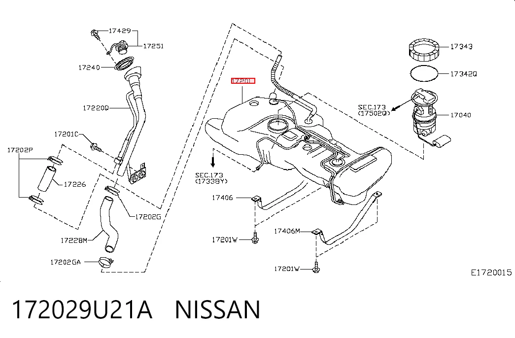 Tanque de combustível Nissan JUKE  F15E ao melhor preço