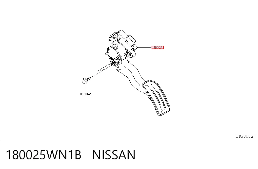 Pedal de gás (de acelerador) para Nissan JUKE NMUK F15E