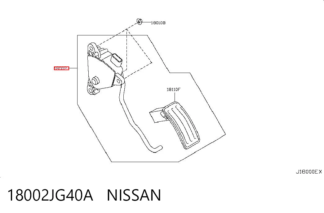 18002JG40A Nissan/Infiniti Pedal de gás (de acelerador)