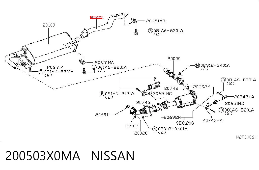Silenciador, parte traseira Nissan Pathfinder  R51M ao melhor preço