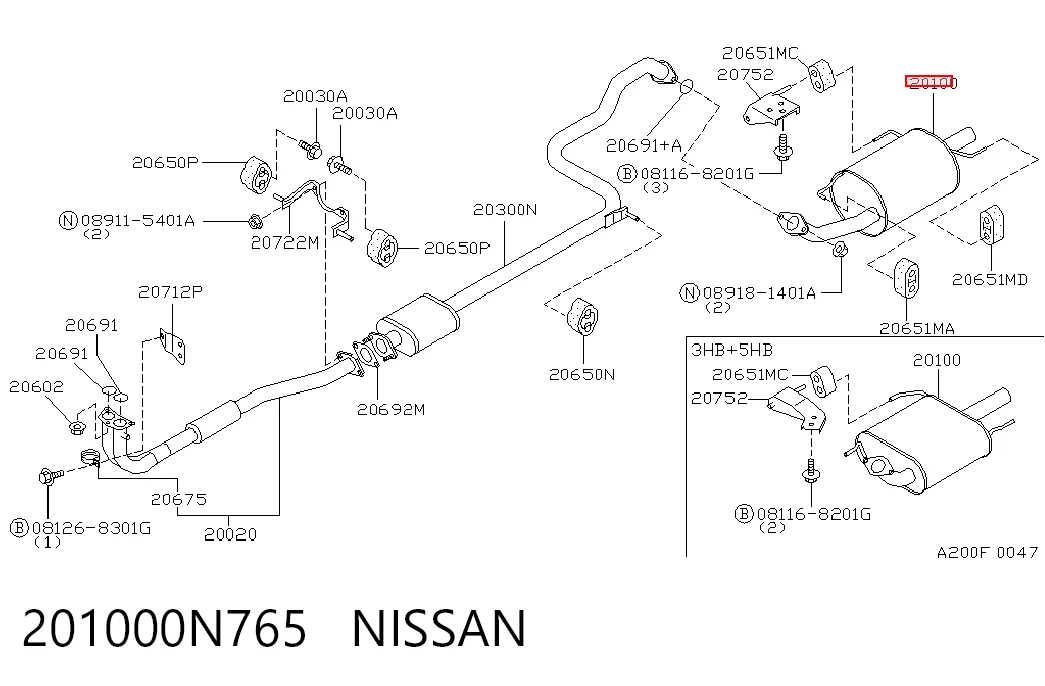 Silenciador, parte traseira Nissan Almera I N15 ao melhor preço