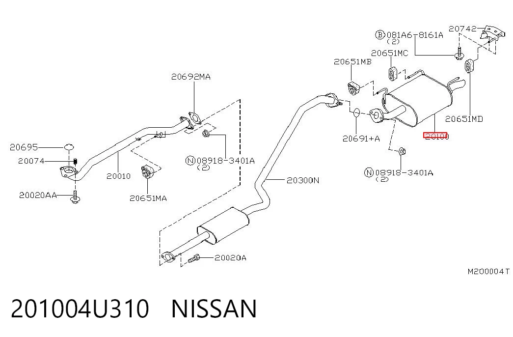 Silenciador, parte traseira Nissan Almera  V10 ao melhor preço