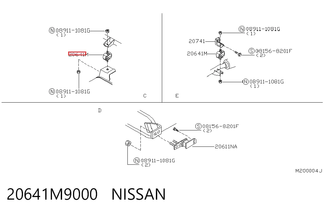 Coxim de fixação do silenciador Nissan Terrano II R20