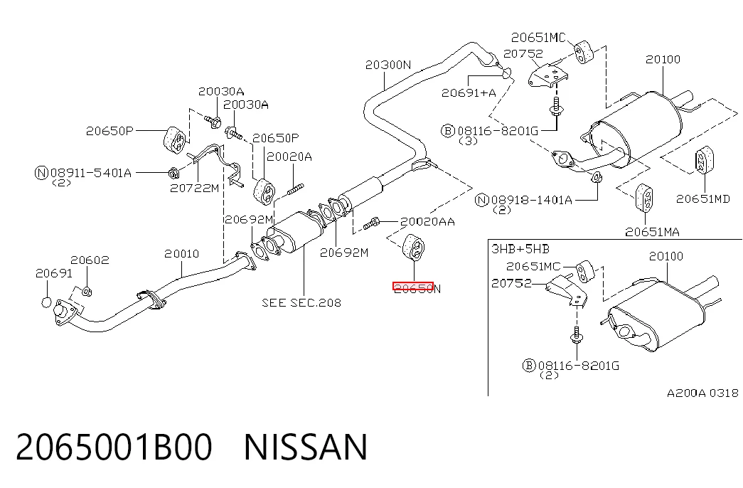  Coxim de fixação do silenciador Nissan Sunny II carrinha (B12) (1986 - 1991) II