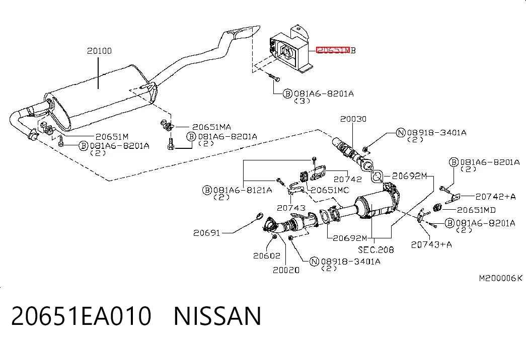 20651EA010 Nissan/Infiniti Coxim de fixação do silenciador
