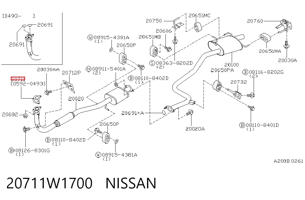 Vedante de tubo de admissão do silenciador para Nissan Terrano I WD21