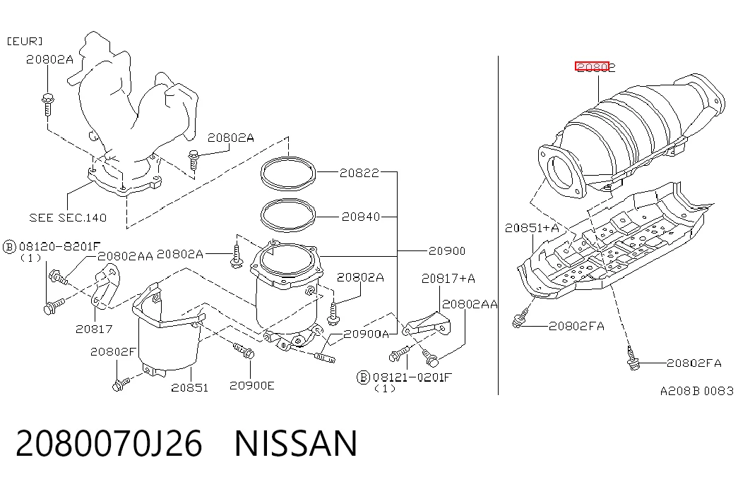 Convertidor - catalisador Nissan Primera  P10