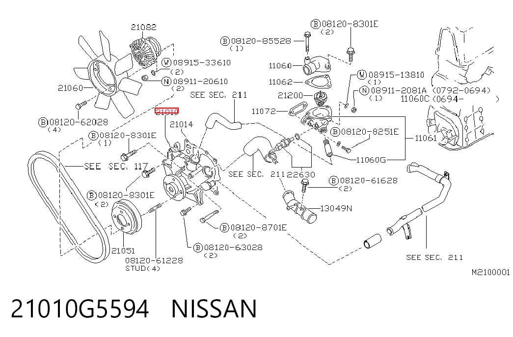 Compre Bomba de água (bomba) de esfriamento Nissan Vanette 