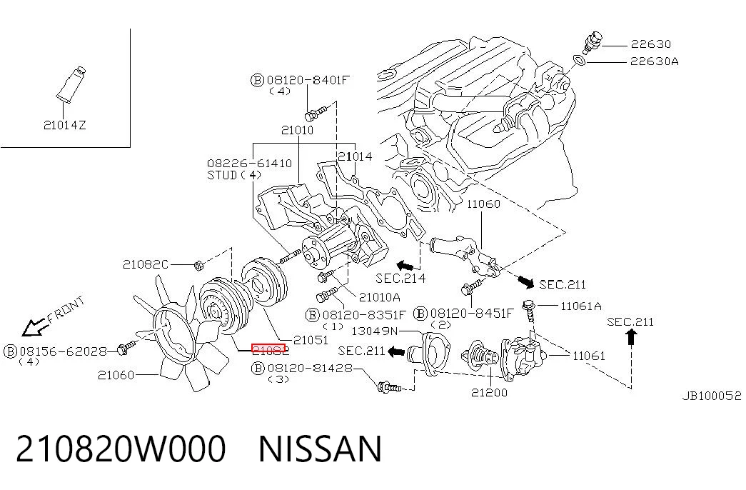 Acoplamento viscoso de ventilador de esfriamento para Nissan Pathfinder  R50