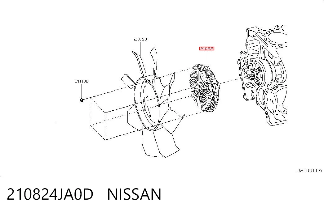 Acoplamento viscoso de ventilador de esfriamento Nissan Navara  D23, D23T ao melhor preço