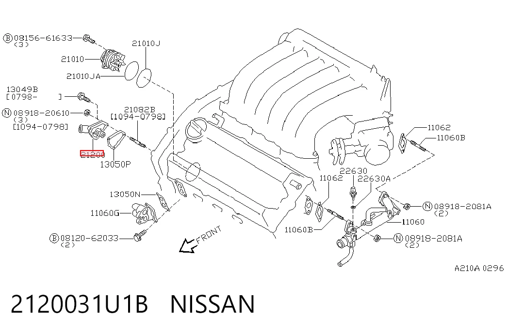 2120031U1B Nissan/Infiniti Termostato