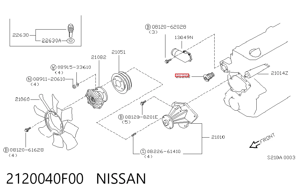 2120040F00 Nissan/Infiniti Termostato
