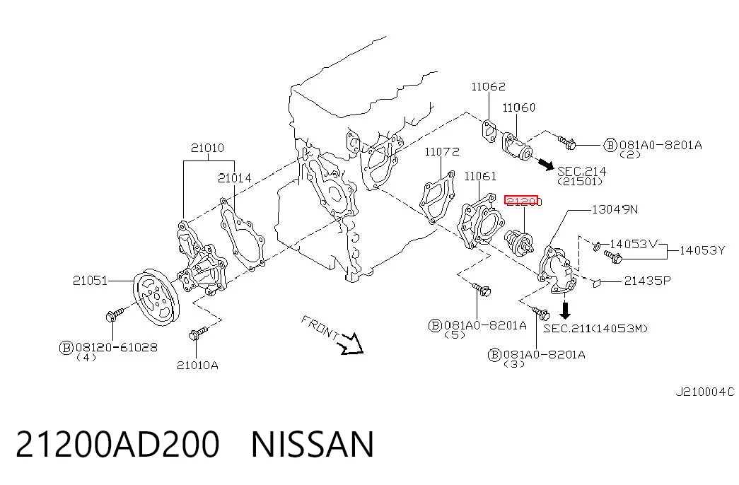 21200AD200 Nissan/Infiniti Termostato