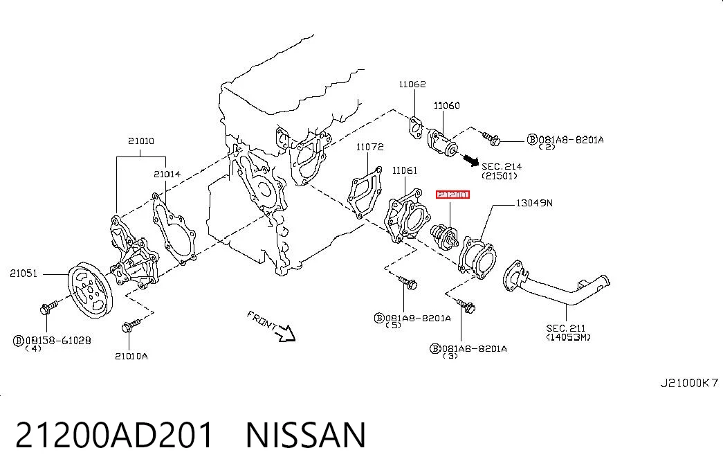 21200AD201 Nissan/Infiniti Termostato