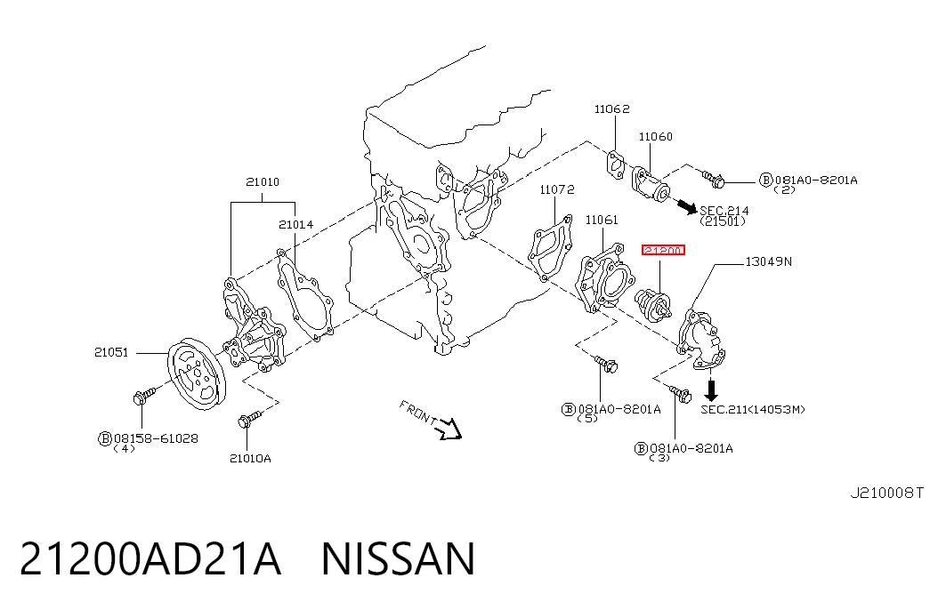 21200AD21A Nissan/Infiniti Termostato