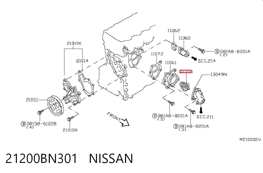 21200BN301 Nissan/Infiniti Termostato