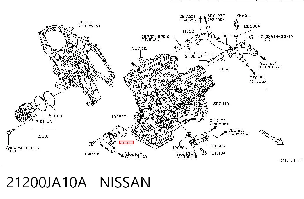 21200JA10A Nissan/Infiniti Termostato