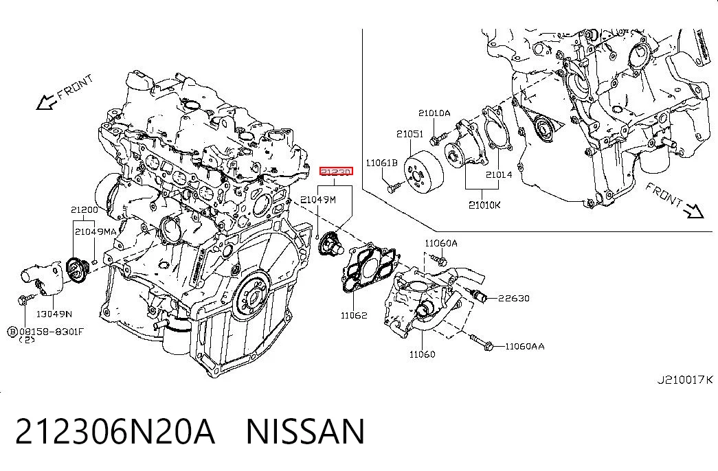 212306N20A Nissan/Infiniti Termostato