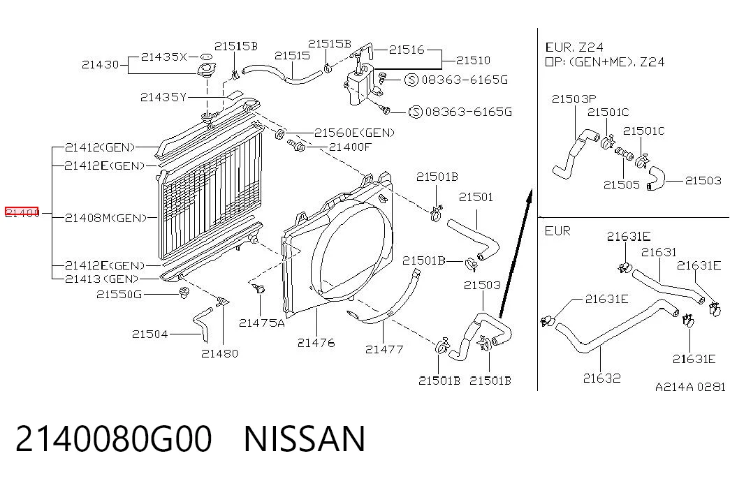 Radiador de esfriamento de motor Nissan Terrano I WD21 ao melhor preço