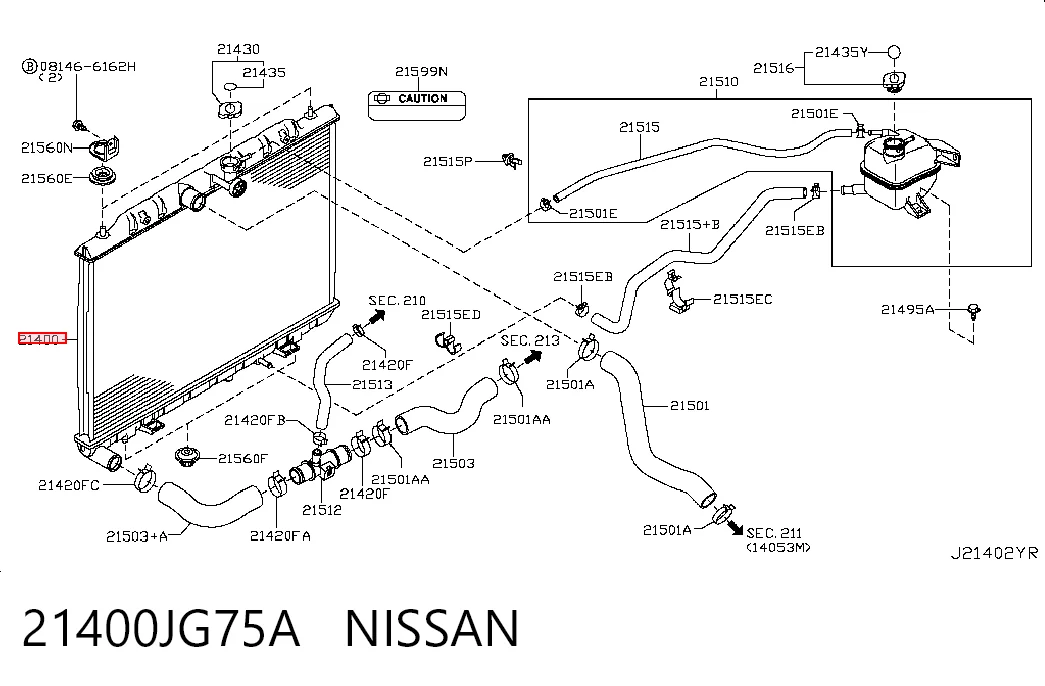Radiador de esfriamento de motor para Nissan X-Trail  T31