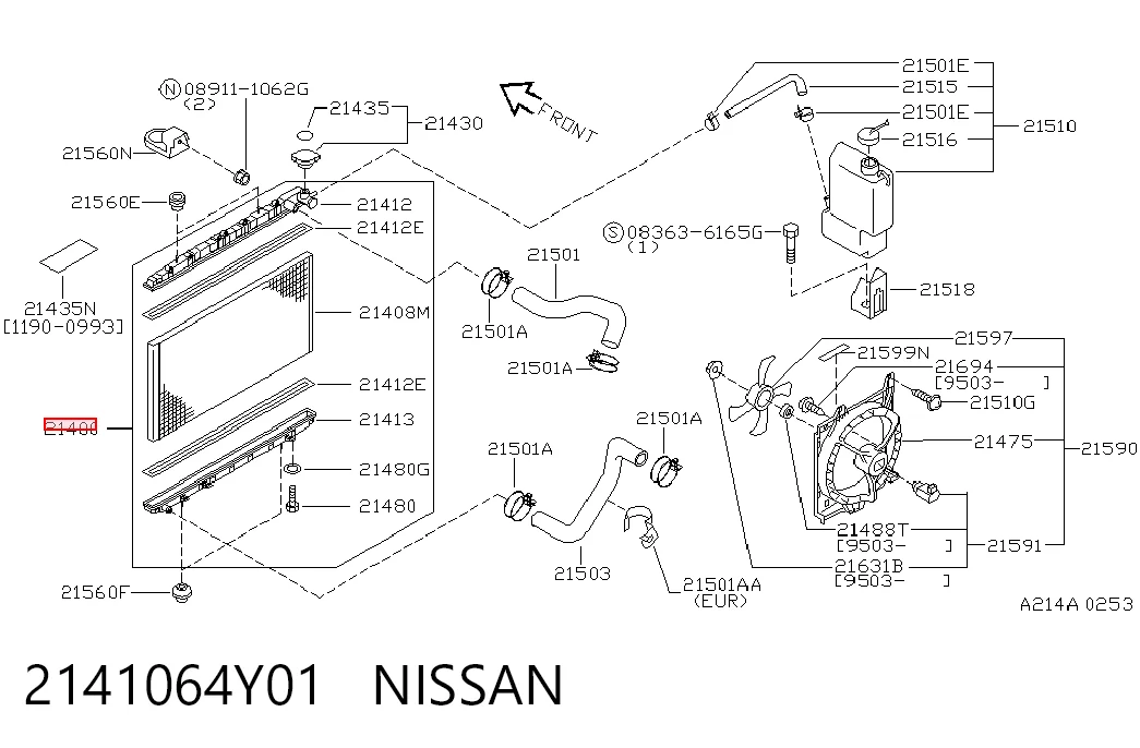 Radiador de esfriamento de motor 2141062Y01 Mercedes