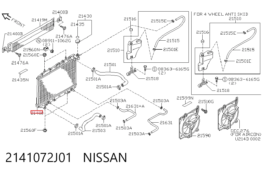 Radiador de esfriamento de motor Nissan Primera  P10 ao melhor preço