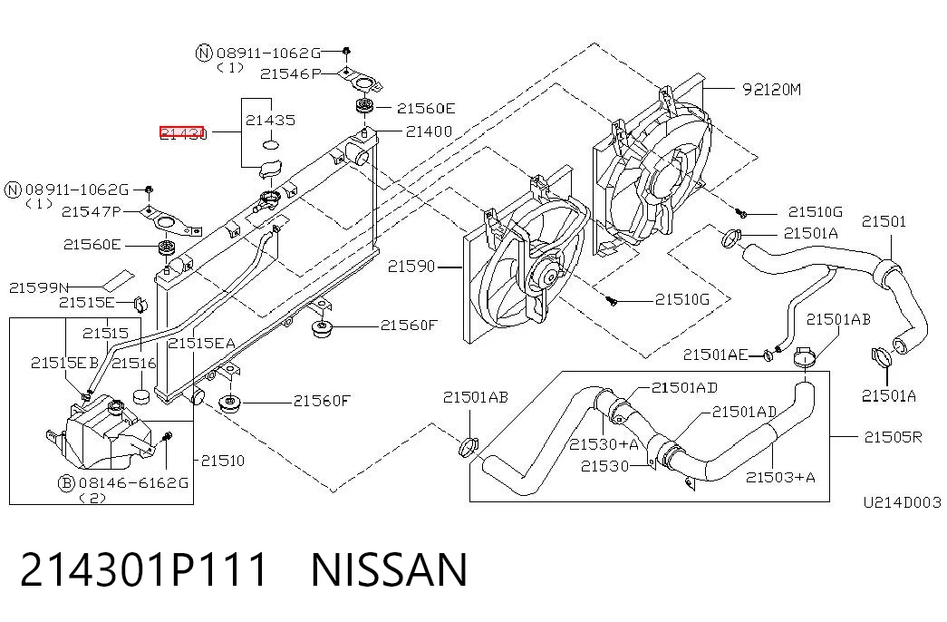214301P111 Nissan/Infiniti Tampa (tampão) do radiador