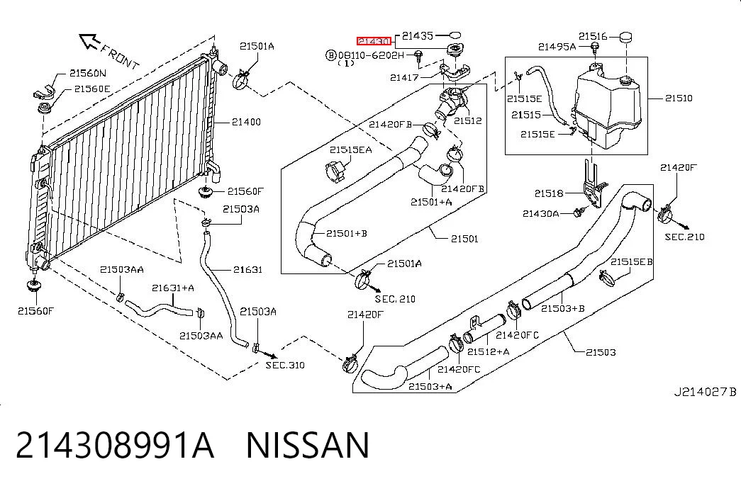 214308991A Nissan/Infiniti Tampa (tampão) do radiador