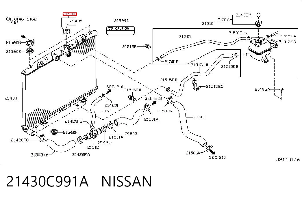 21430C991A Nissan/Infiniti Tampa (tampão) do radiador