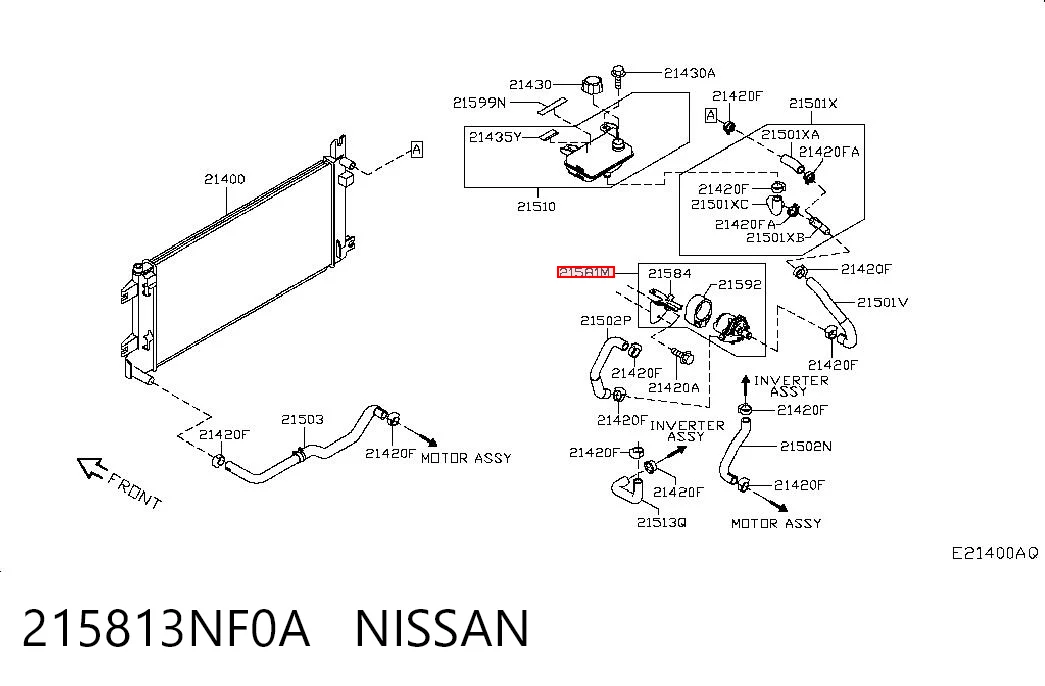 215813NF0A Nissan/Infiniti Bomba de água (bomba) de esfriamento