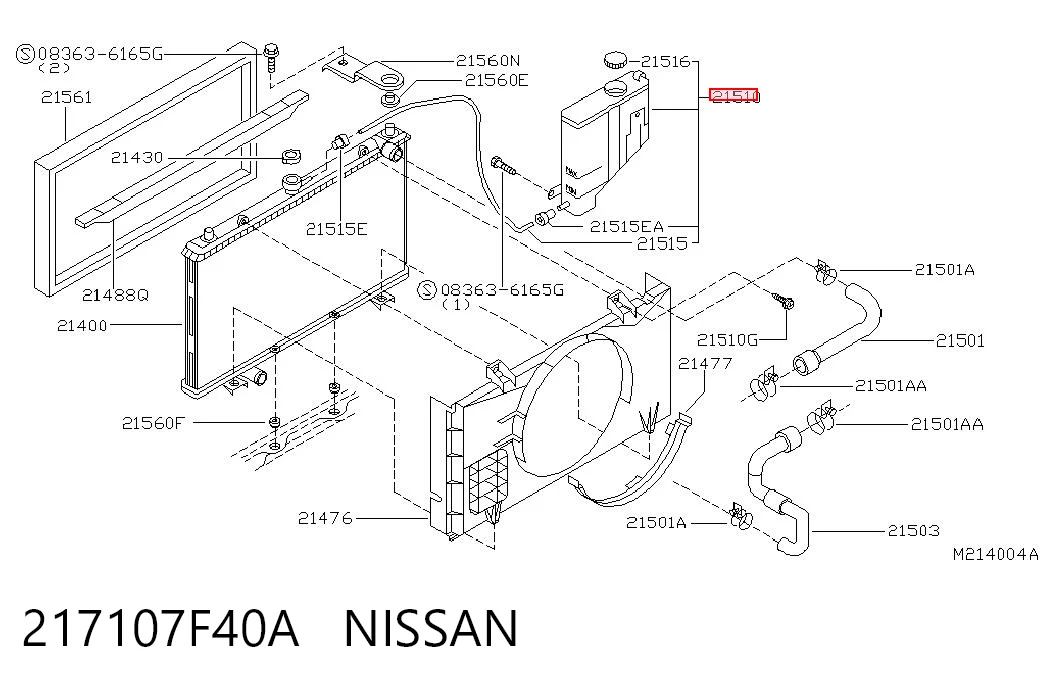 Tanque de expansão do sistema de esfriamento para Nissan Terrano II R20