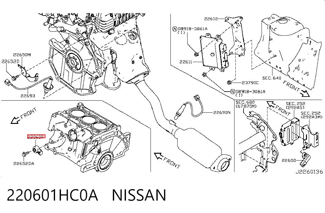 Sensor de detonação para Subaru Forester IV S13, SJ
