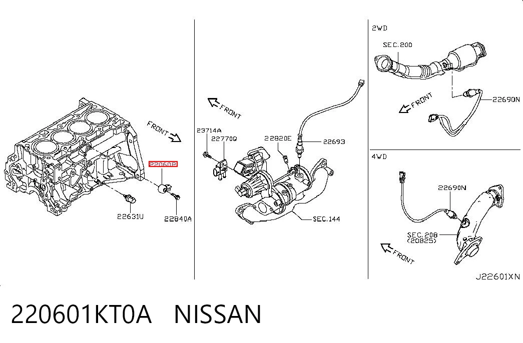220601KT0A Nissan/Infiniti Sensor de detonação