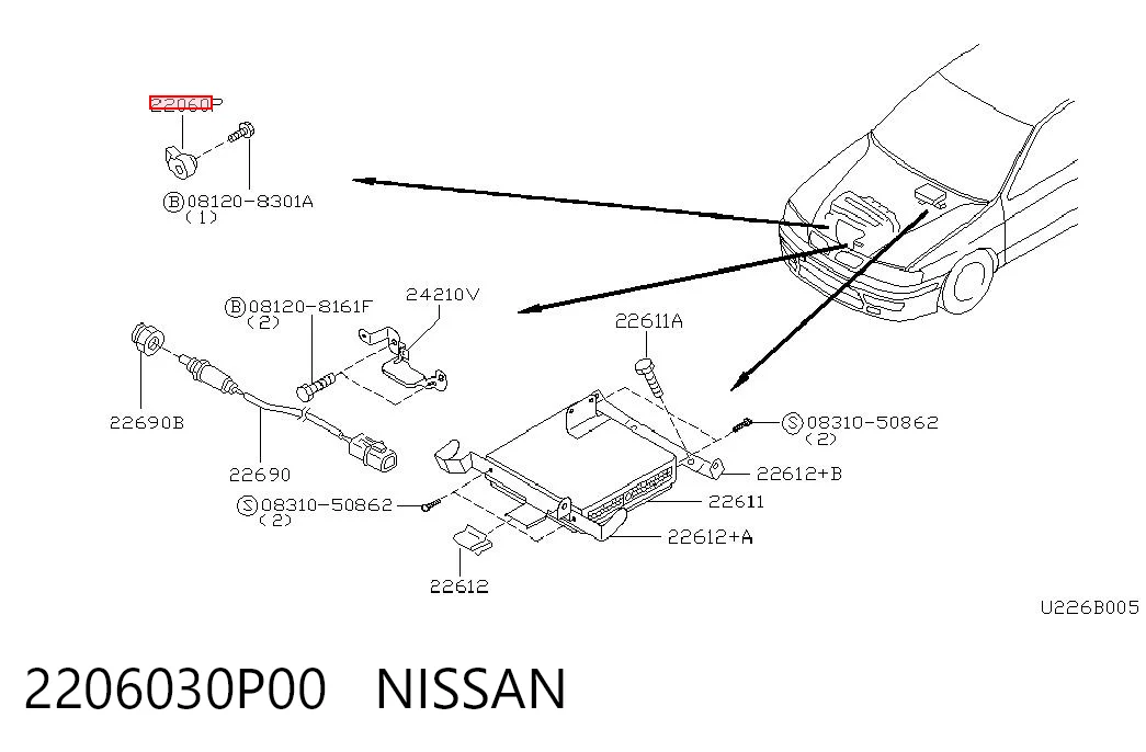 Sensor de detonação para Nissan Primera P10