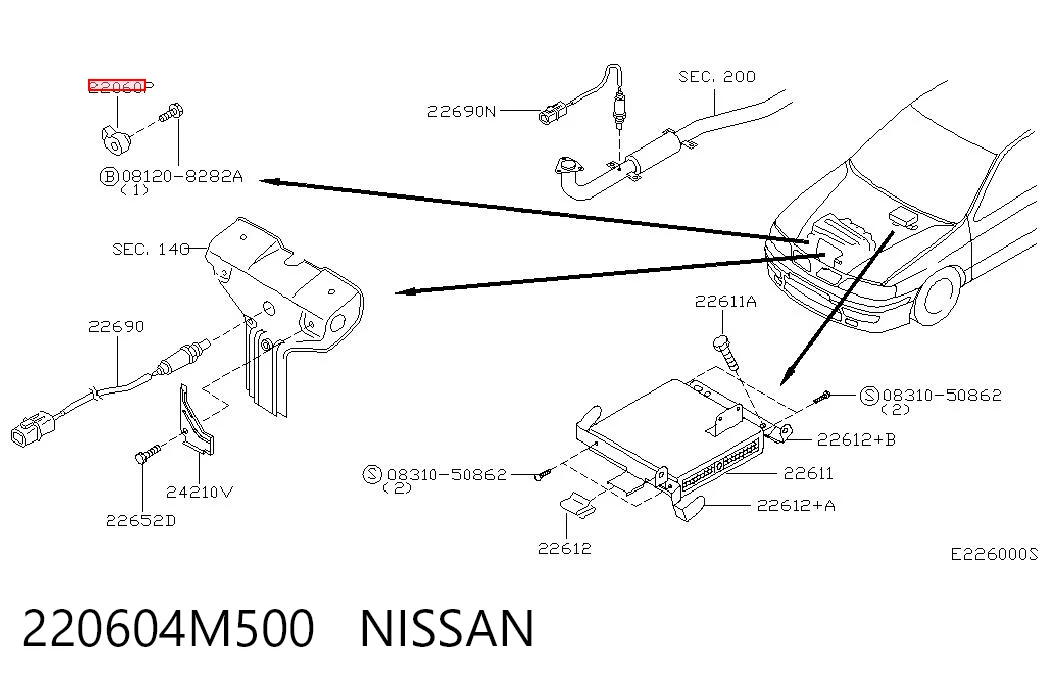 220604M500 Nissan/Infiniti Sensor de detonação