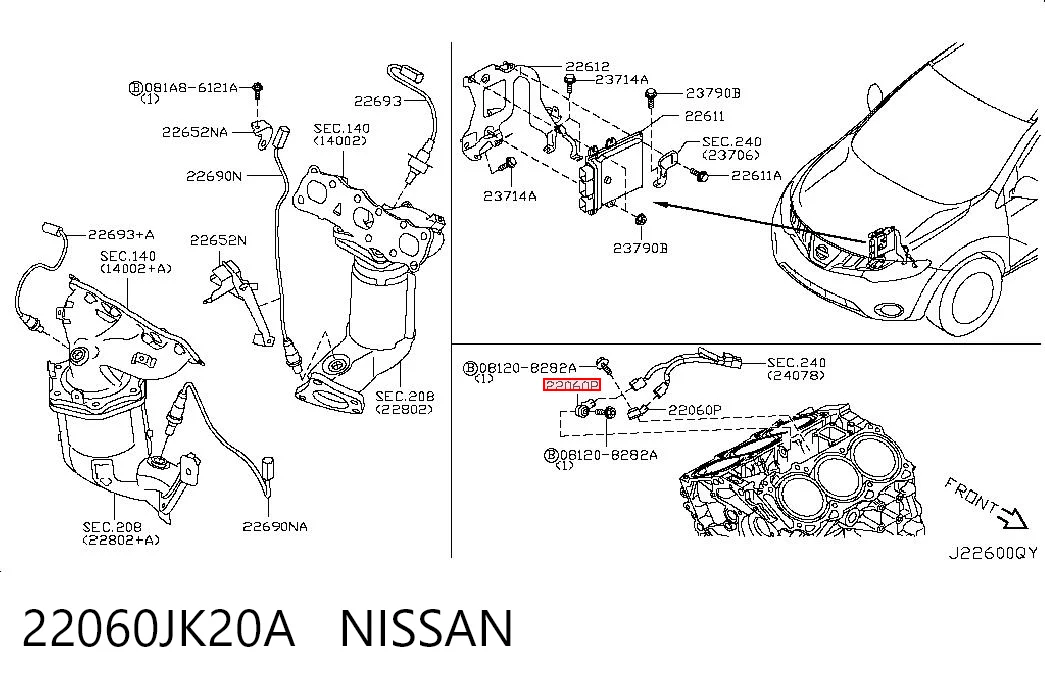 22060JK20A Nissan/Infiniti Sensor de detonação