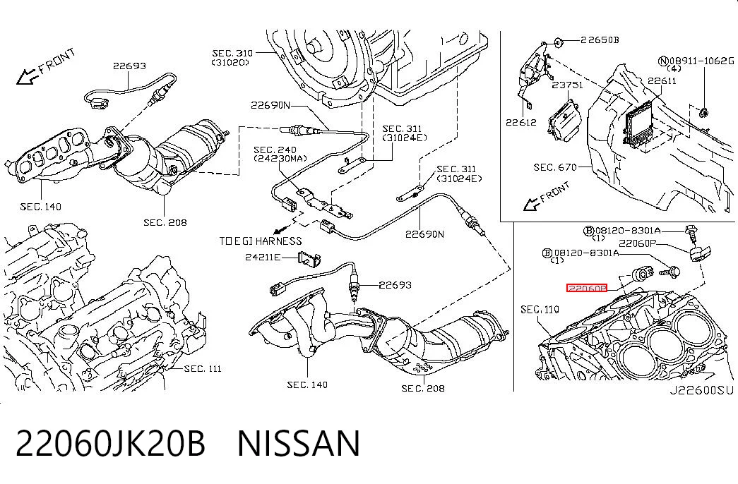  Sensor de detonação Nissan Murano SUV (Z51) (2008 - 2014) 