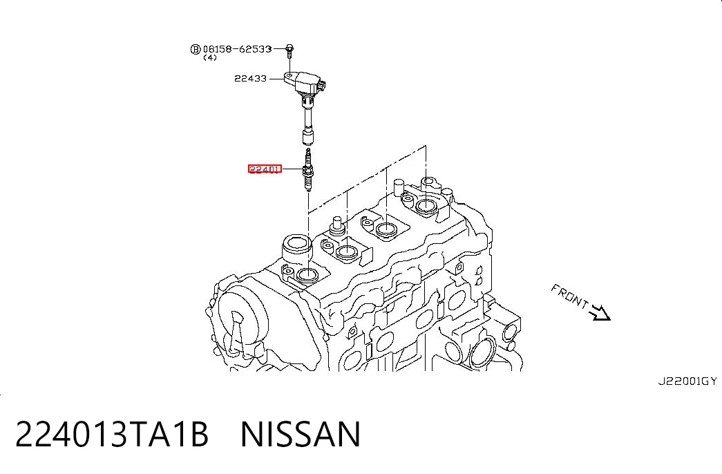 224013TA1B Nissan/Infiniti Vela de ignição