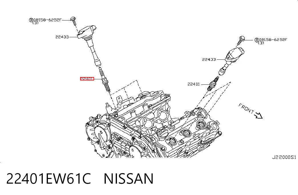 22401EW61C Nissan/Infiniti Vela de ignição