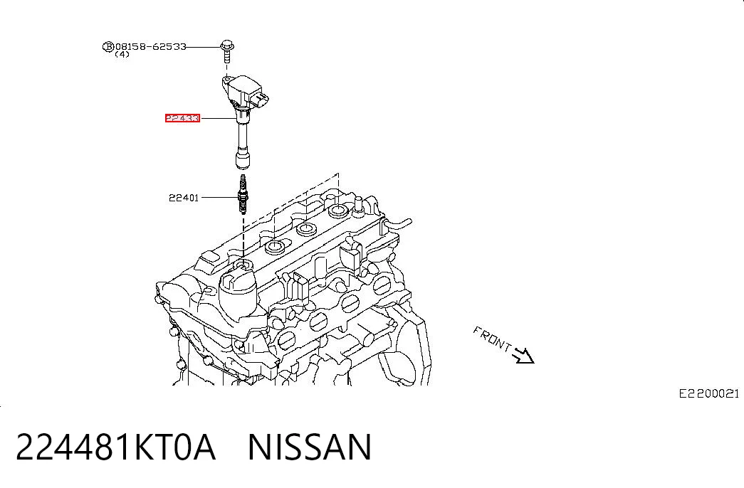 224481KT0A Nissan/Infiniti Bobina de ignição