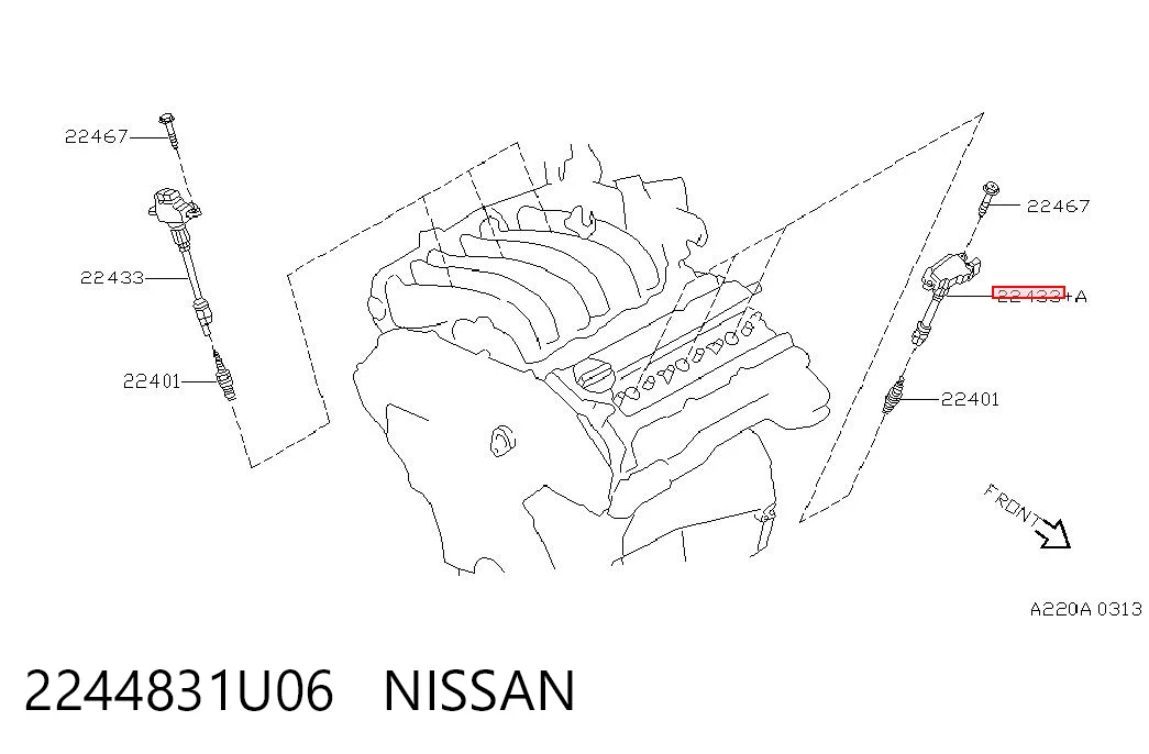 2244831U06 Nissan/Infiniti Bobina de ignição