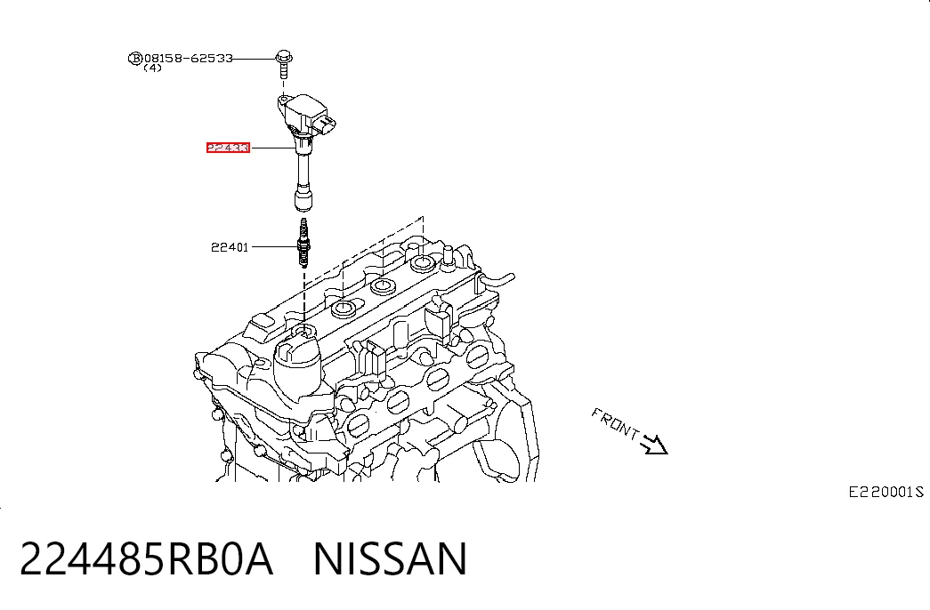 224485RB0A Nissan/Infiniti Bobina de ignição