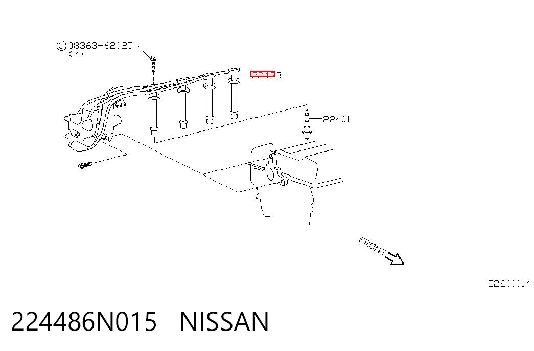 224486N015 Nissan/Infiniti Bobina de ignição