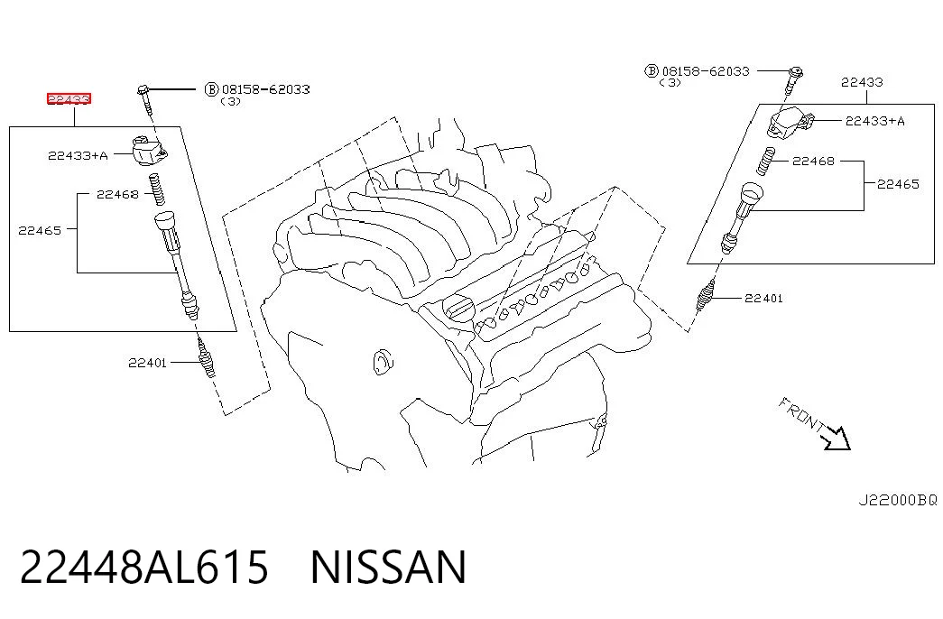 22448AL615 Nissan/Infiniti Bobina de ignição