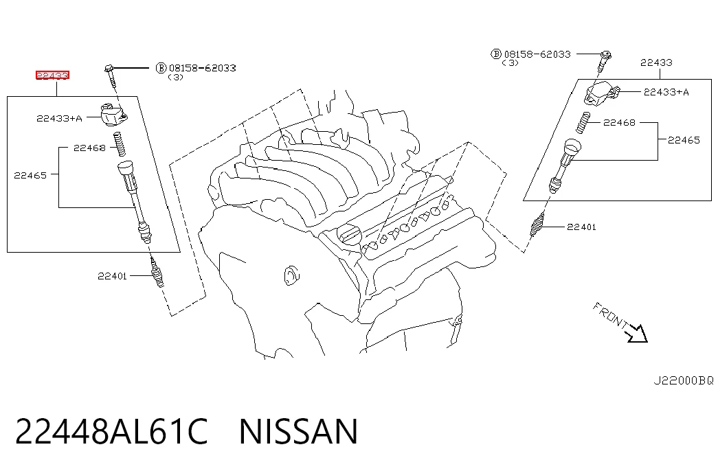 22448AL61C Nissan/Infiniti Bobina de ignição