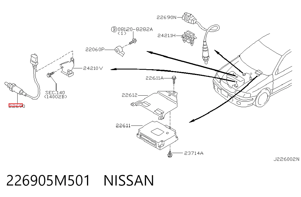 3S906013 AND Sonda lambda, sensor de oxigênio até o catalisador